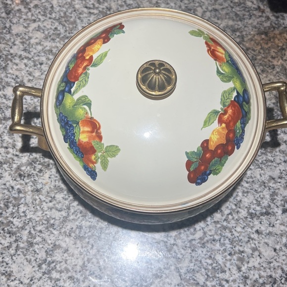 Fissler Asta Lincoware Casserole Dish Cornucopia Fruit Enamelware Dutch Oven - Picture 2 of 8